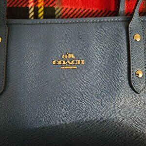 COACH, Sky-blue, Tote Bag